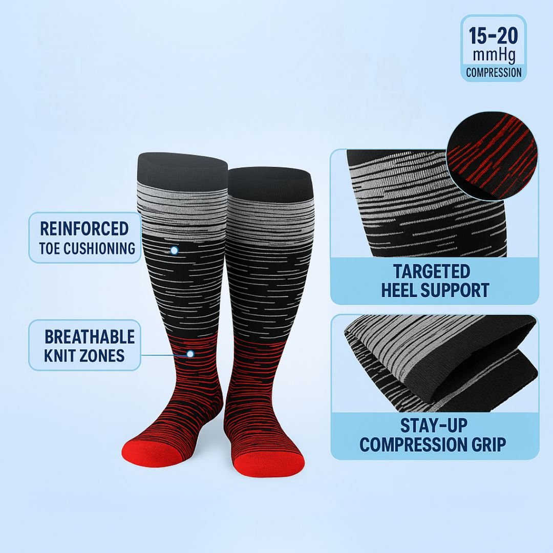 Extra Wide Compression Socks - Socks Relief