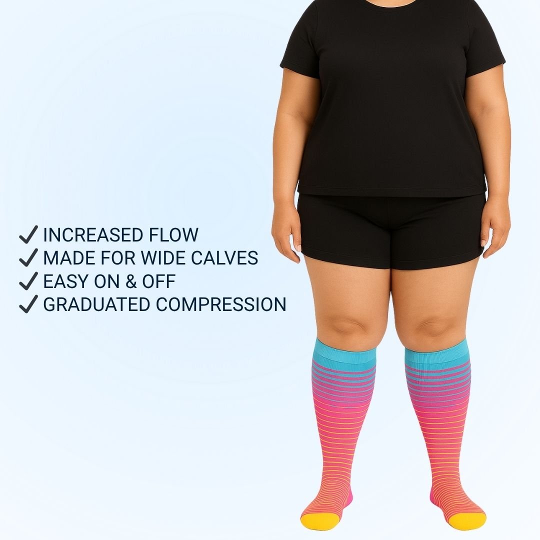 Extra Wide Compression Socks - Socks Relief